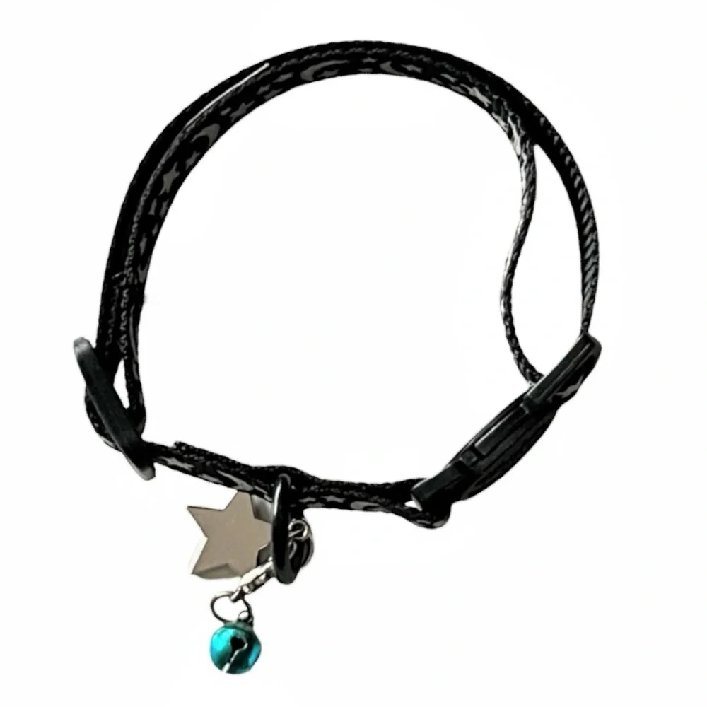 Whisker City Moon & Stars Black & White Reflective Cat Collar